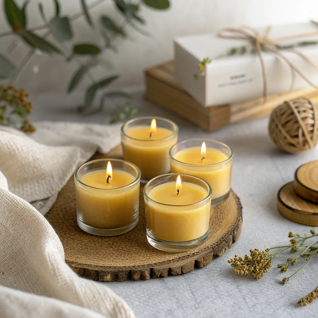 Bienenwachs-Teelichter im Glas als nachhaltige Alternative zu Aluhüllen