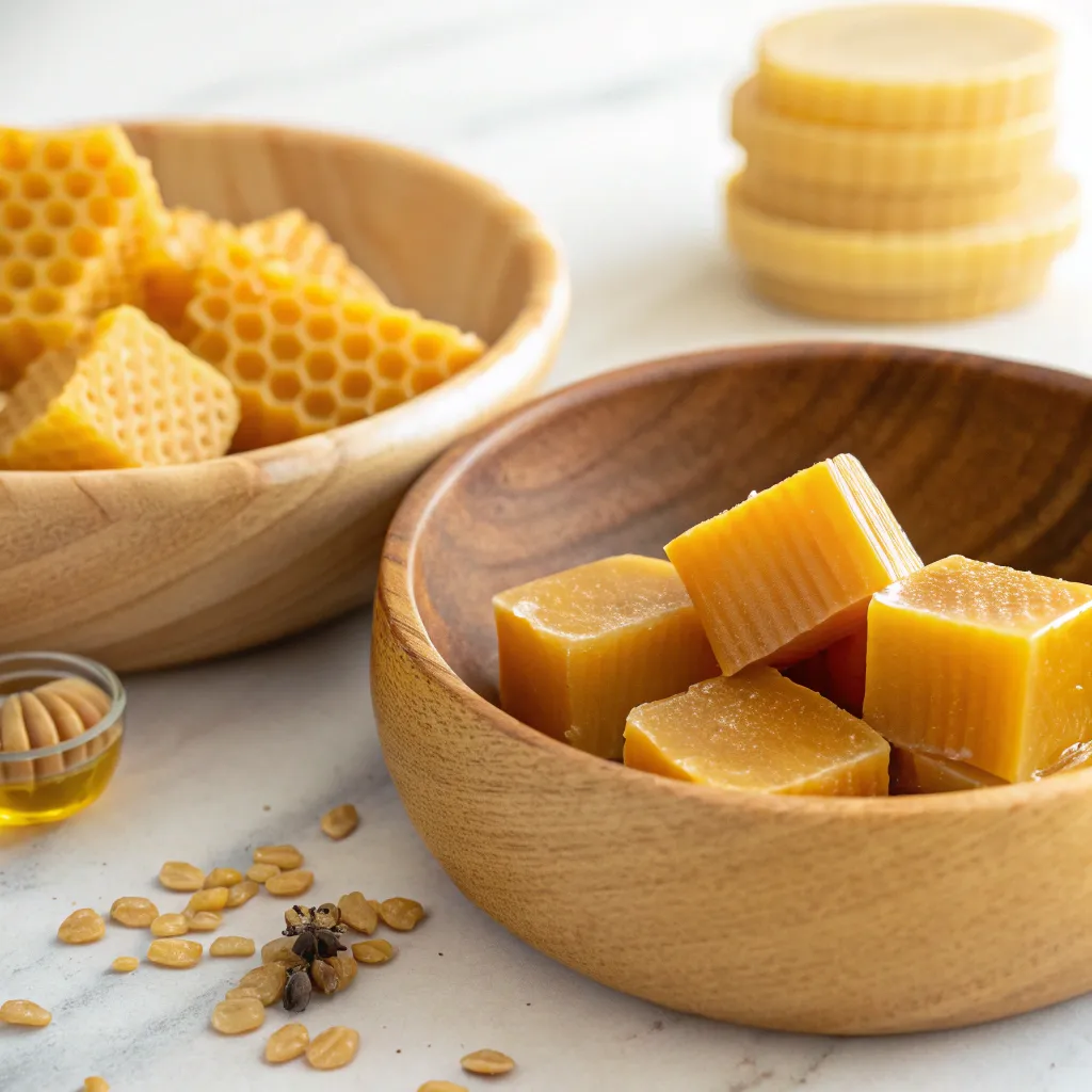 Bienenwachsreste und Wachsstücke für Upcycling-Teelichter