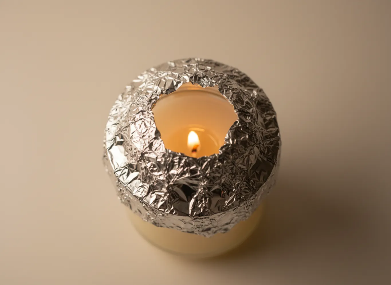 Alufolie-Methode gegen Tunnelbildung: Folienkranz lenkt Wärme nach innen und schmilzt den Rand an