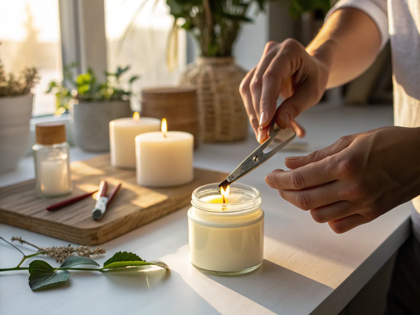 Docht kürzen für rußarme Flamme